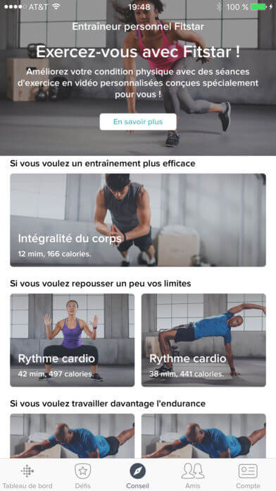 seances exercices fitbit